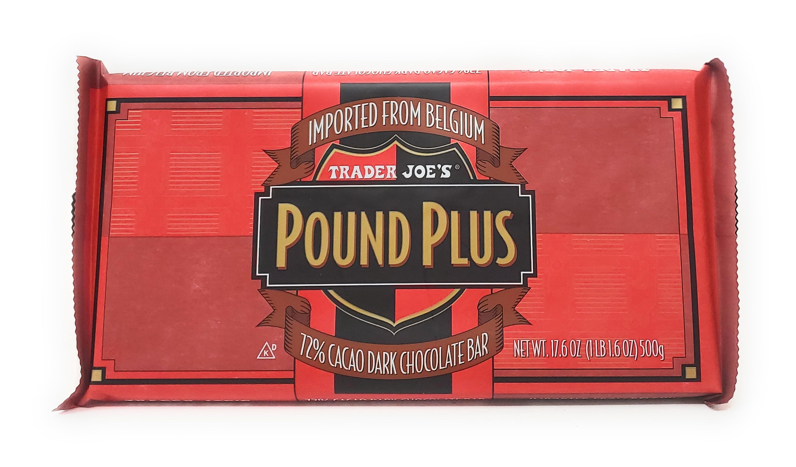 Trader Joe's Pound Plus 72% Cacao Dark Chocolate, Imported from Belgium ...