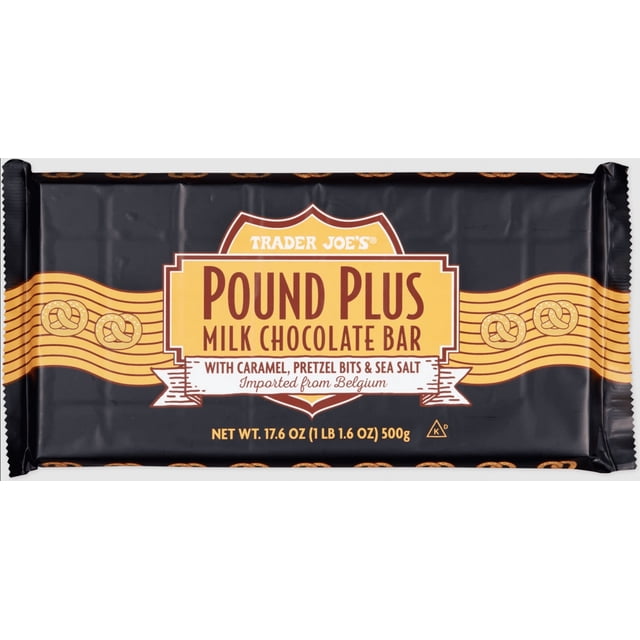 Trader Joe’s Pound Plus Milk Chocolate Bar Caramel Pretzel Bits & Sea ...
