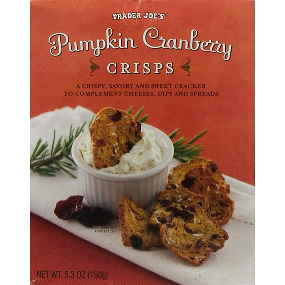 Trader Joe's Pumpkin Cranberry Crisps 5.3 Oz. (Pack of 2)