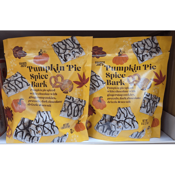 Trader Joe's Pumpkin Pie Spice White Chocolate Bark 8oz 227g (2 Bags)