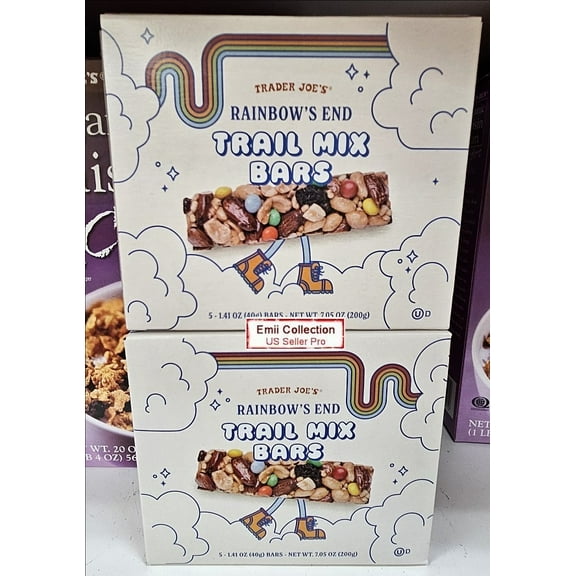 Trader Joes Rainbows End Trail Mix Bars 7.05oz 200g (2 Boxes)