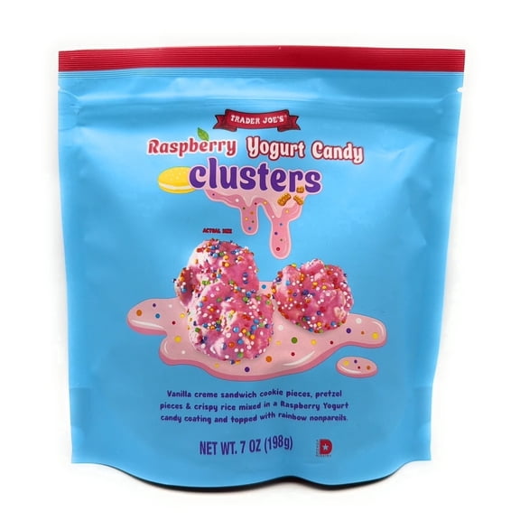 Trader Joes Raspberry Yogurt Candy Clusters, Seasonal Treats, 7oz, Pack of 1