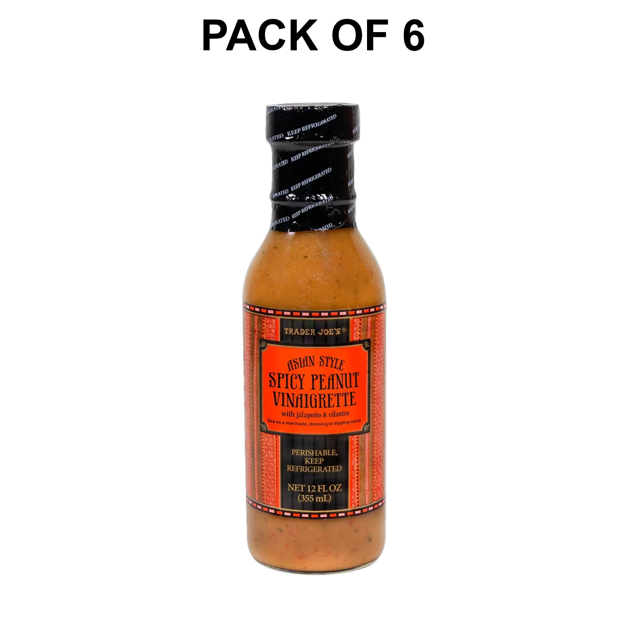 Trader Joe’s Rice Vinegar Asian Style Spicy Peanut Vinaigrette, 6 pack
