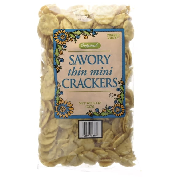 Trader Joes Savory Thin Mini Rice Crackers 8 oz (Gluten Free)
