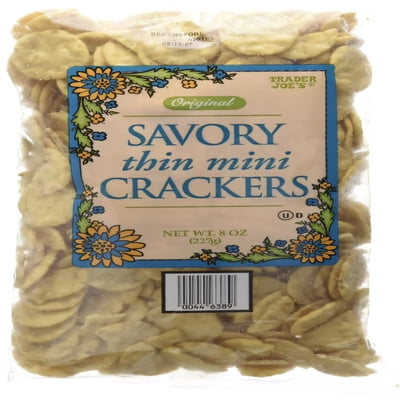 Trader Joes Savory Thin Mini Rice Crackers 8 oz (Gluten Free)