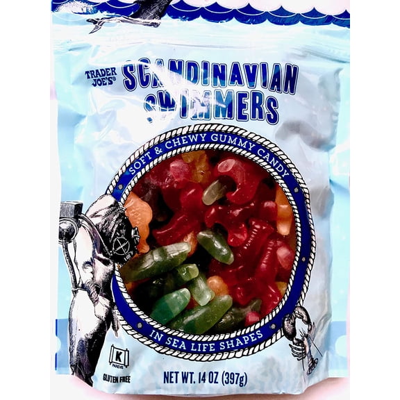 Trader Joe's Scandinavian Swimmers  - Soft & Chewy Gummy Candy 14 oz Gluten Free Kosher 2 Pack
