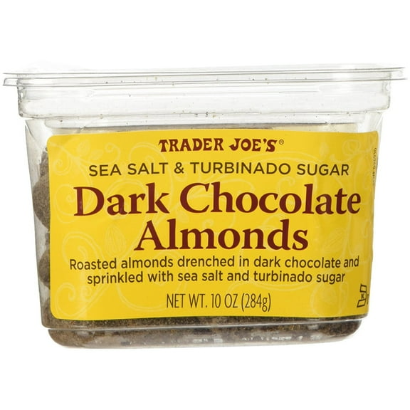 Trader Joe's Sea Salt & Turbinado Sugar Dark Chocolate Almonds 10 oz