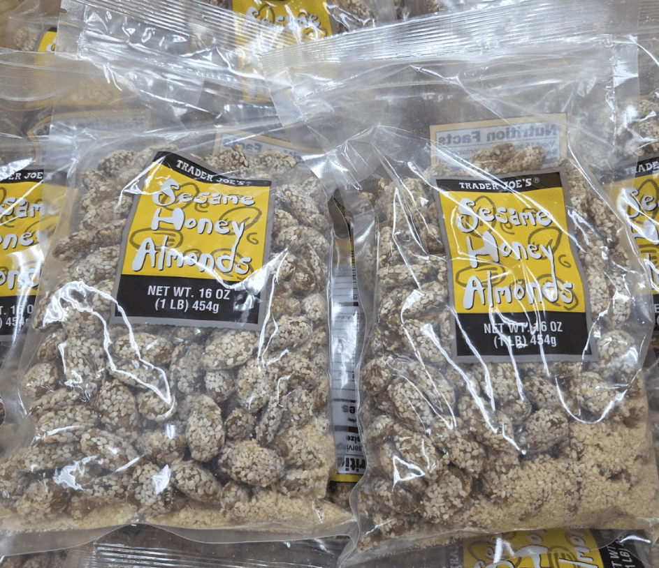 Trader Joe's Sesame Honey Almonds 16oz 454g (2 Bags)
