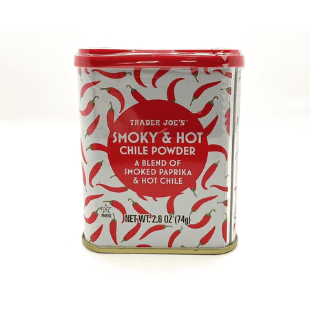 Trader Joe's Smoky & Hot Chili Powder a Blend of Smoked Paprika & Hop Chile 2.6 oz pack of 1
