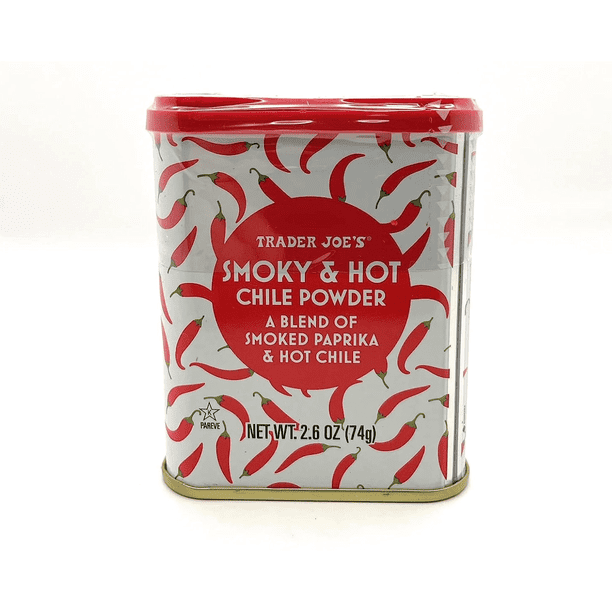 Trader Joe's Smoky & Hot Chili Powder a Blend of Smoked Paprika & Hop Chile 2.6 oz pack of 1