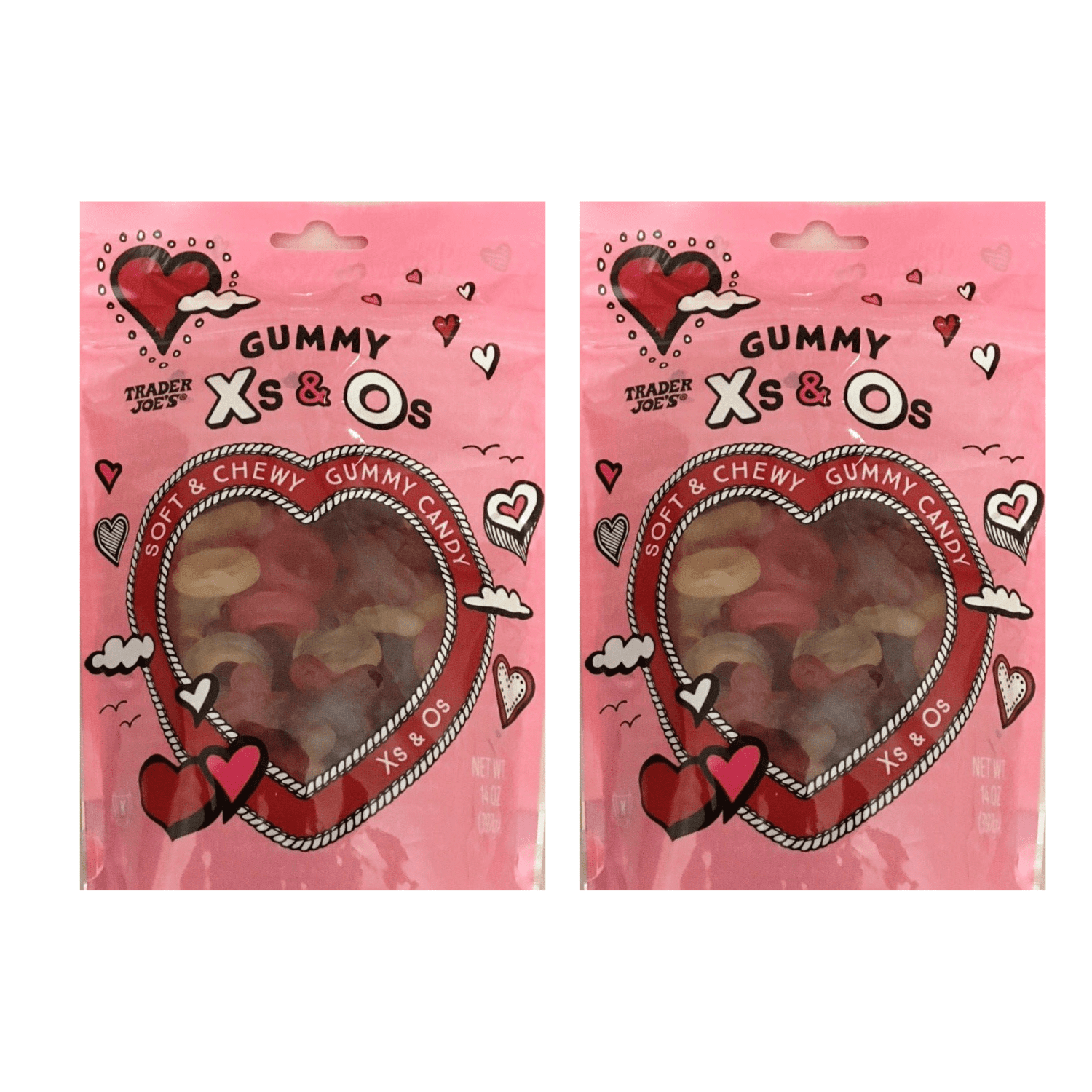 Trader Joe's Soft and Chewy Gummy Candy in X's & O's - Pack of 2