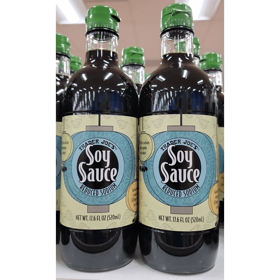 Trader Joe's Soy Sauce Reduced Sodium 17.6fl oz 520ml (2 Bottles)