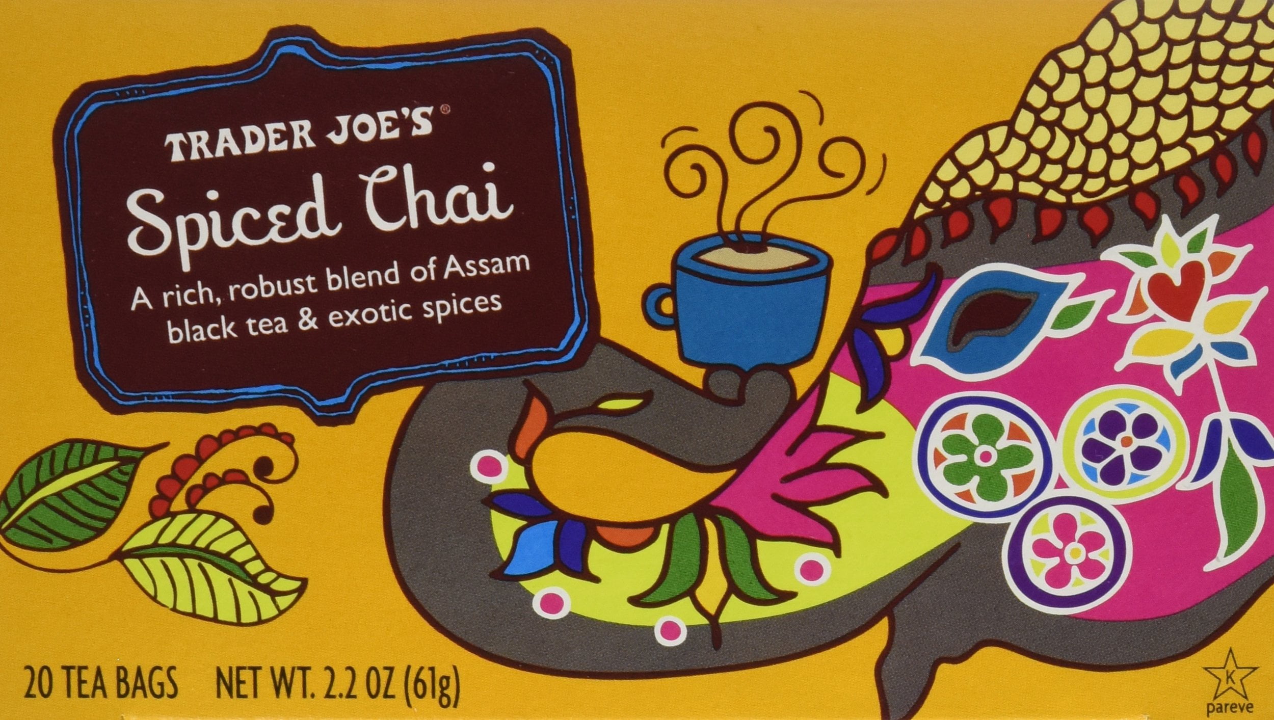 Trader Joe's Spiced Chai (A Rich, Robust Blend of Assam Black Tea & Exotic Spices), 20 Tea Bags