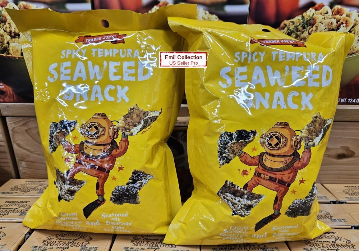 Trader Joe's Spicy Tempura Seaweed Snack 2.1oz 60g (2 Bags)