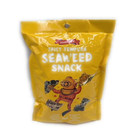 Trader Joes Spicy Tempura Seaweed Snack, 2.1oz, Pack of 1
