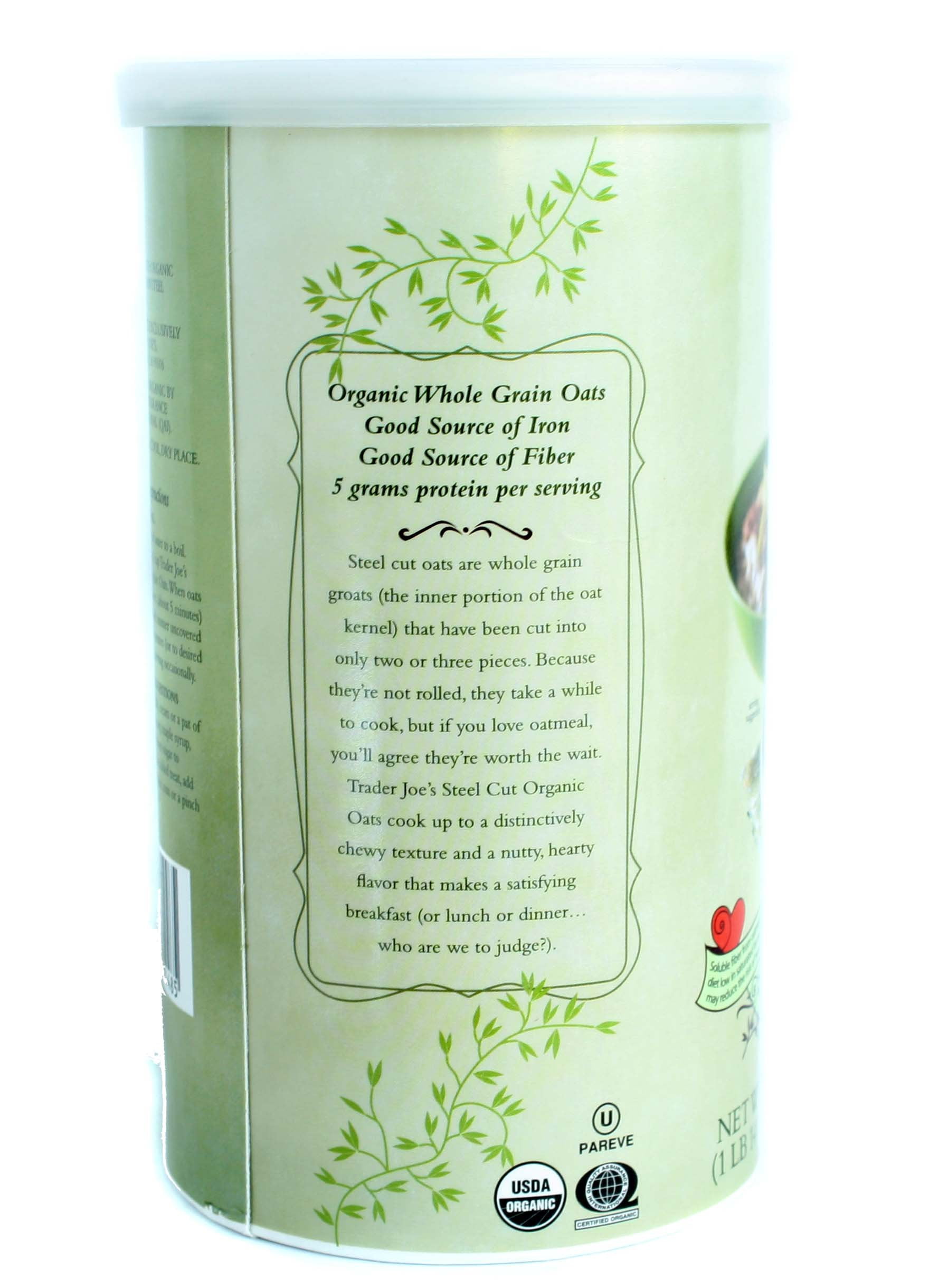 Trader Joe's Steel AJH3 Cut Organic Oats 30 oz