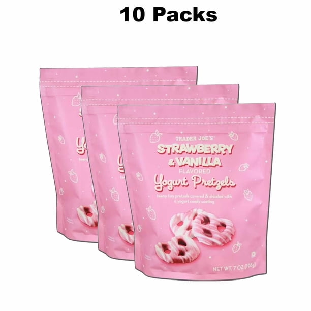 Trader Joe's Strawberry Vanilla Yogurt Pretzels - 10 Pack