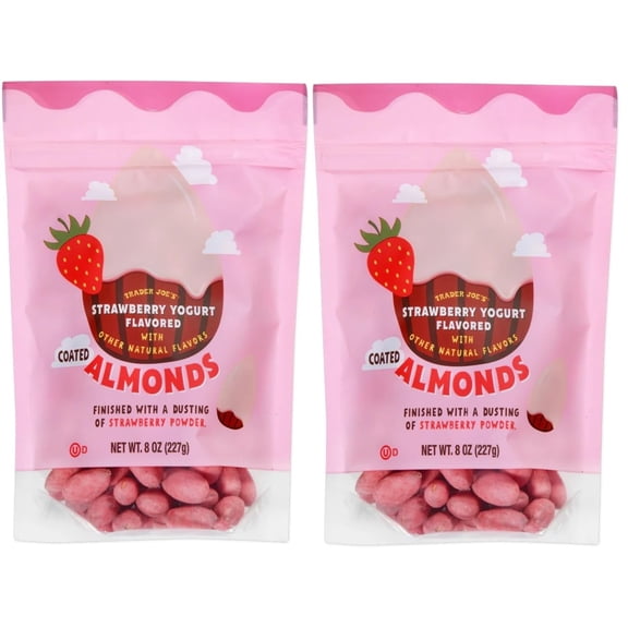 Trader Joe's Strawberry Yogurt Flavored Coated Edible Nuts, Shelf-Stable, Pieces, 2 Count