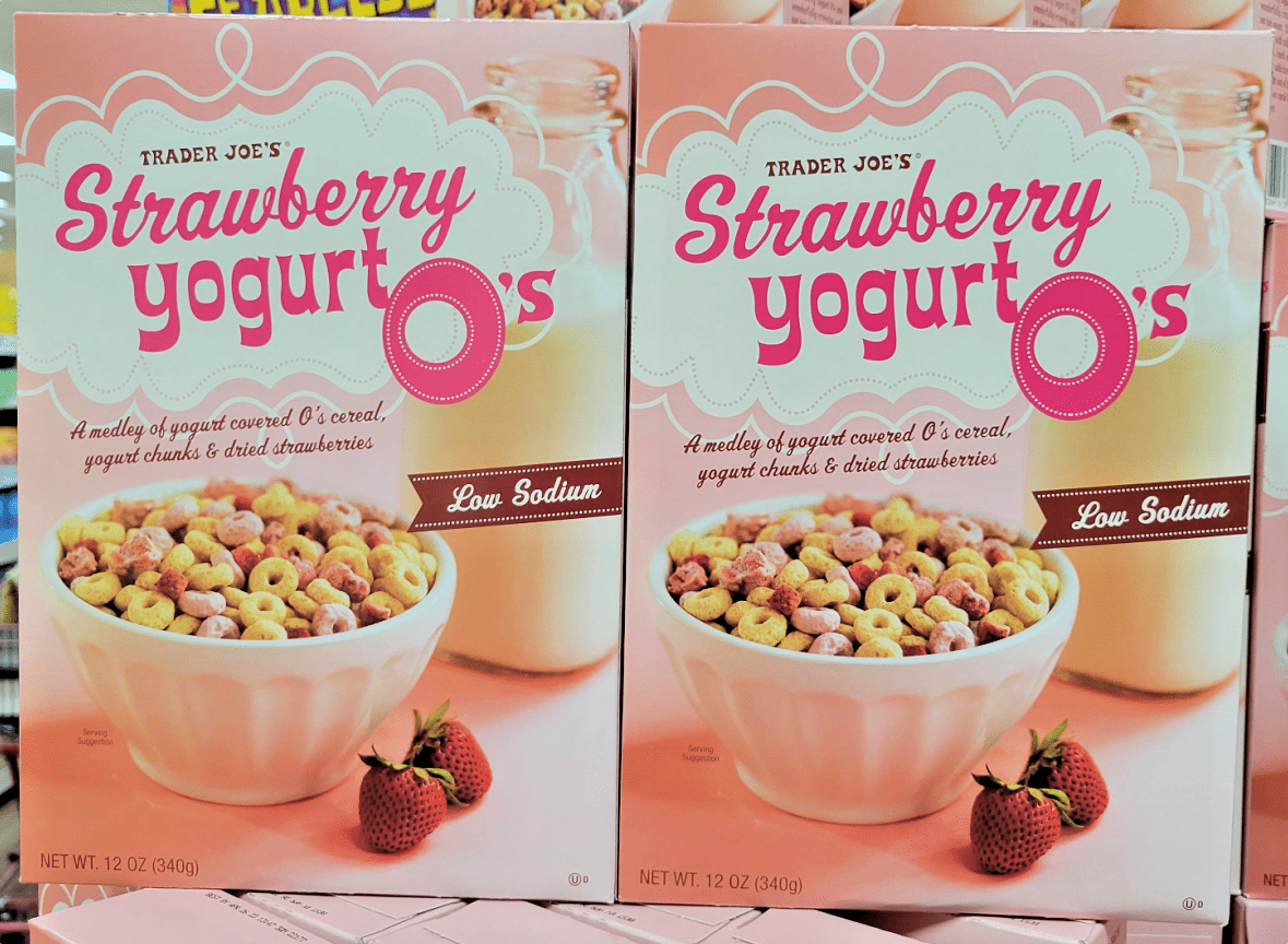 Trader Joe's Strawberry Yogurt Low Sodium O's Cereal 12oz 340g (2 Boxes)