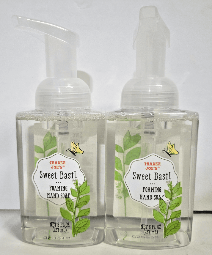 Trader Joe's Sweet Basil Foaming Hand Soap 8fl oz 237ml (2 Bottles)