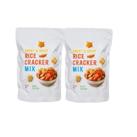 Trader Joe's Sweet & Spicy Rice Cracker Mix Gluten Free Snack, 8 oz Bags (2-Pack)
