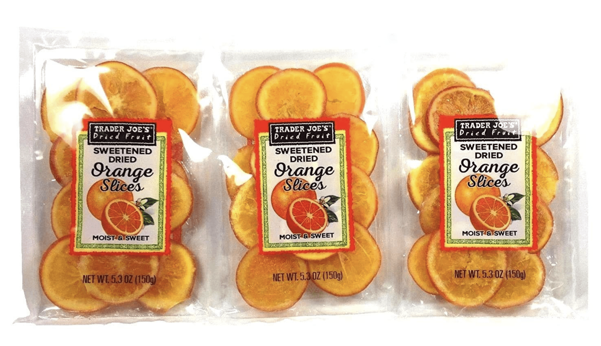 Trader Joe's Sweetened Dried Orange Slices (Pack of 3) 5.3 oz