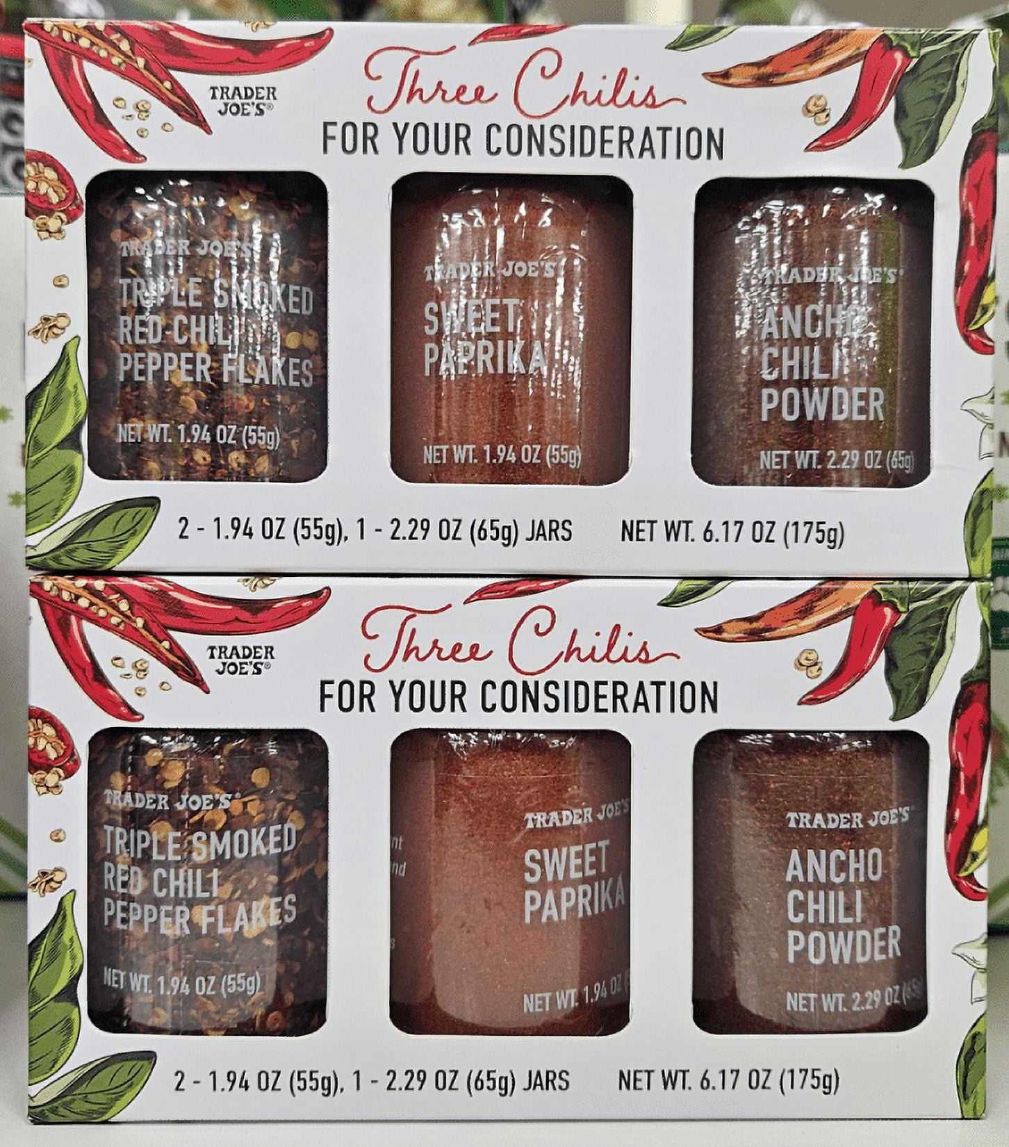 Trader Joe’s Three Chilis for Your Consideration 6.17oz 175g (2 Boxes ...