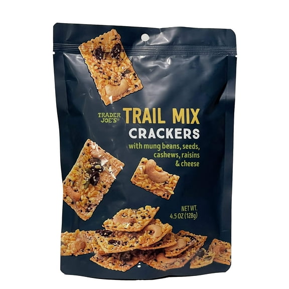 Trader Joe's TrailITSCMix Crackers with Mung Beans, Seeds, Cashews, Raisins & Cheese - 4.5oz (128g)