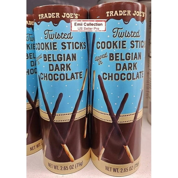 Trader Joe's Twisted Cookie Sticks Dipped in Belgian Dark Chocolate (2 Rolls)