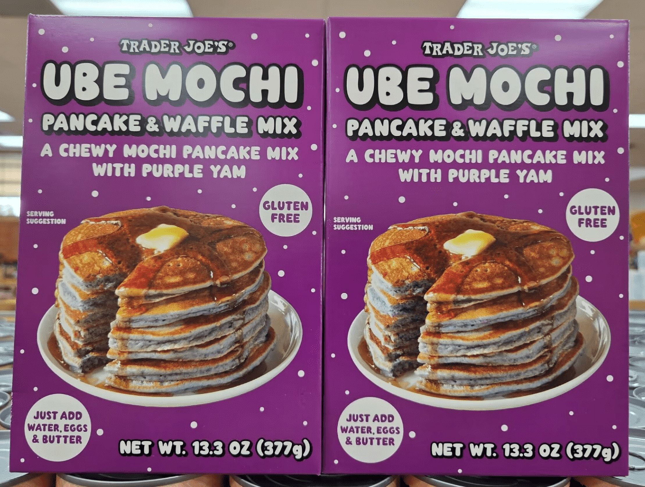 Trader Joe's UBE Mochi Pancake & Waffle Mix Gluten Free 13.3oz 377g (2 Boxes)