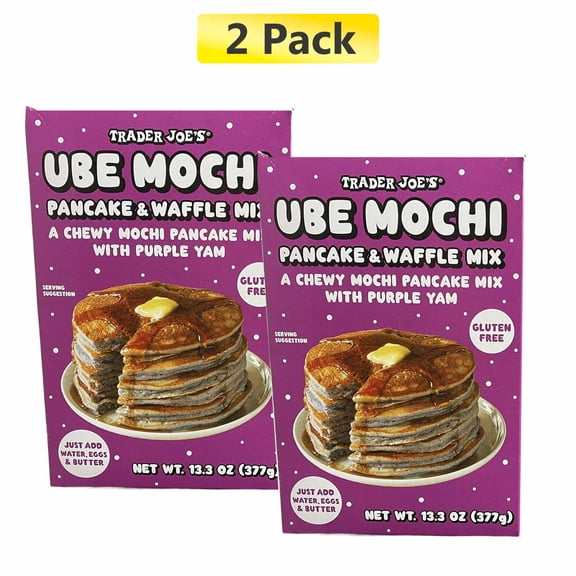 Trader Joe's Ube Mochi Pancake & Waffle Mix, 13.3 oz, 2 Pack
