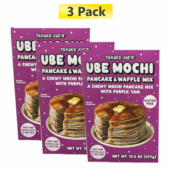 Trader Joe's Ube Mochi Pancake & Waffle Mix, 13.3 oz, 3 Pack