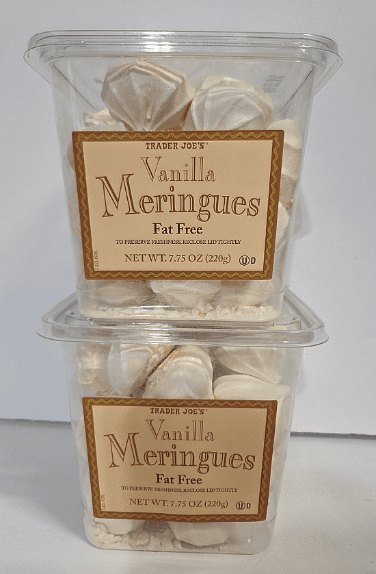 Trader Joes Vanilla Meringues Gluten & Fat Free 7.75oz 220g (2 Tubs)
