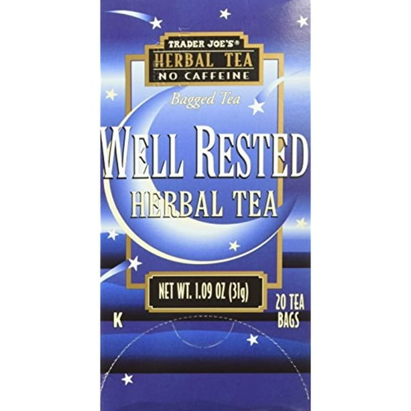 Trader Joe's Well Rested Herbal Tea No Caffeine 1.09 oz (Pack of 3)