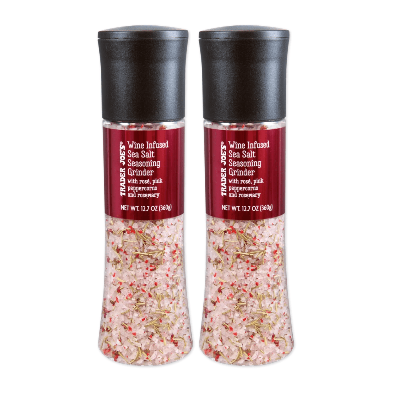 Trader Joe's Wine Infused Sea Salt Seasoning Grinder 12.7oz 360g Pack of 2