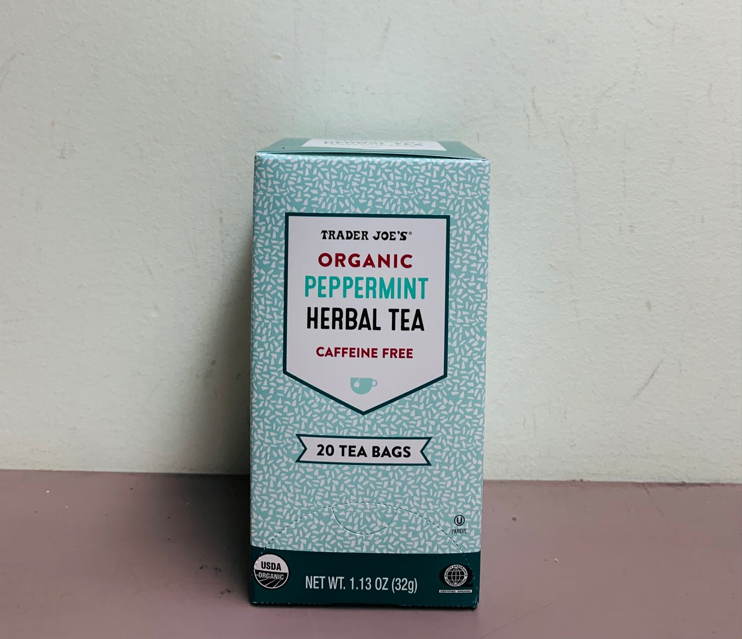 Trader Joes Herbal Peppermint Tea Organic, 20 Tea Bags, 1.13 oz
