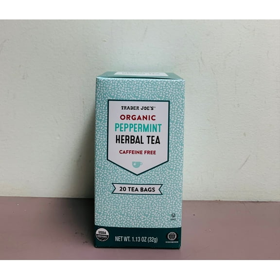Trader Joes Herbal Peppermint Tea Organic, 20 Tea Bags, 1.13 oz.