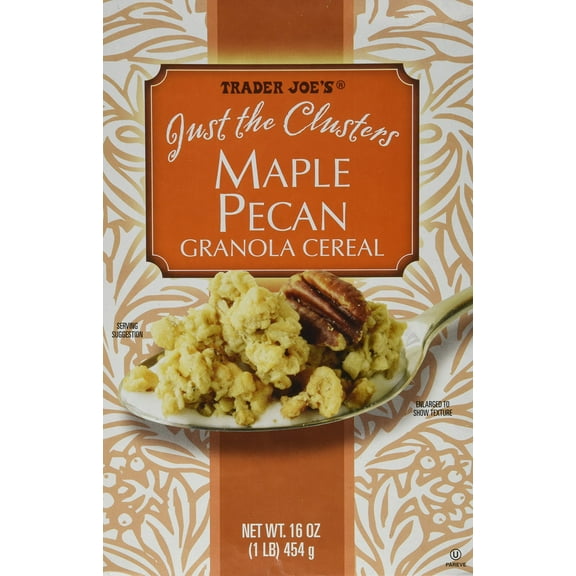 Trader Joes Just The Clusters Maple Pecan Granola Cereal 16 Oz. Packaging May Vary