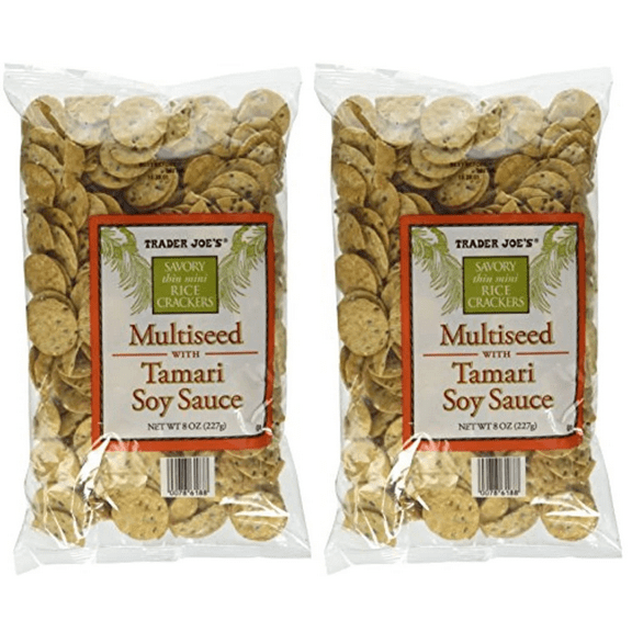 Trader Joes Multiseed with Soy Sauce Rice Crackers - Pack of 2