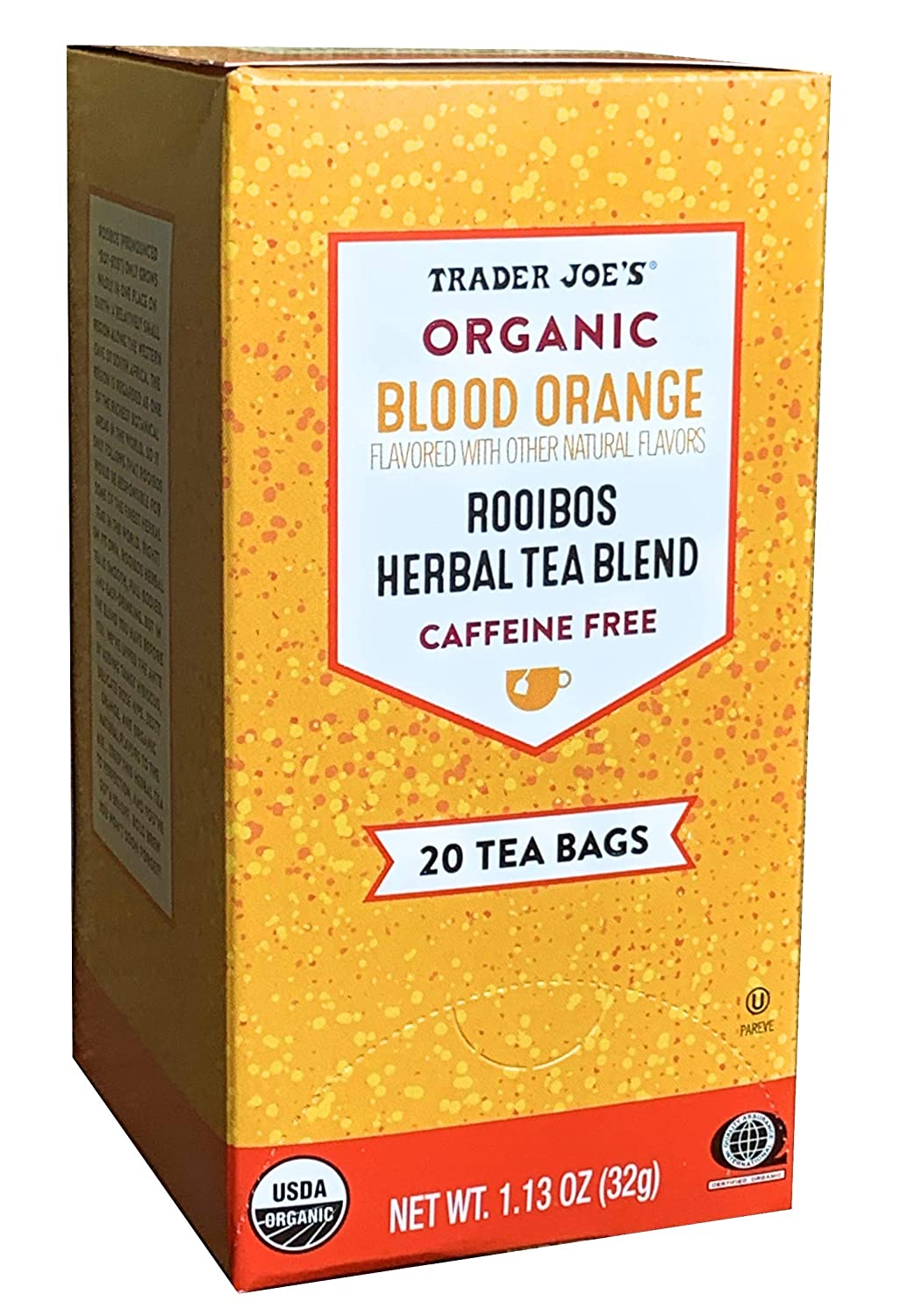 Trader Joes Organic Blood Orange Rooibos Herbal Tea Blend, Flavored with other Natural Flavors