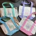thumbnail image 1 of Trader Joes Pastel Mini Canvas Tote Bags 2025 Limited Edtion, 1 of 8