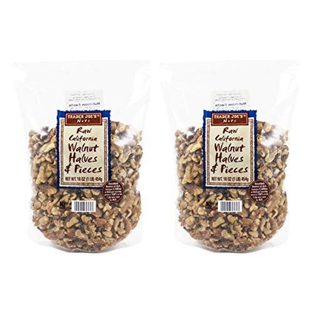 Trader Joes Raw California Walnut Halves & Pieces 2 Pack (2 lbs