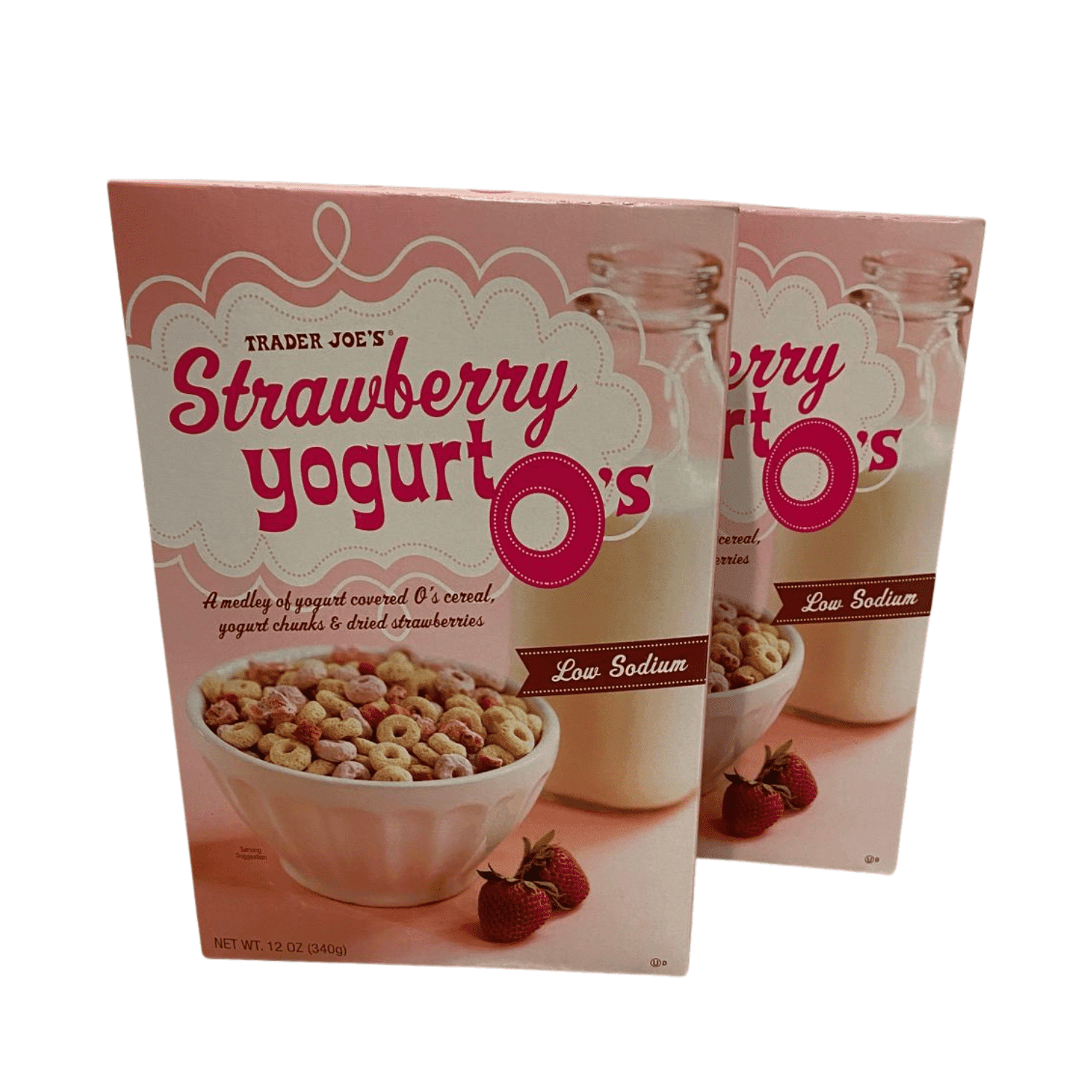 Trader Joes Strawberry Yogurt O’s Cereal 12 oz, Pack of 2