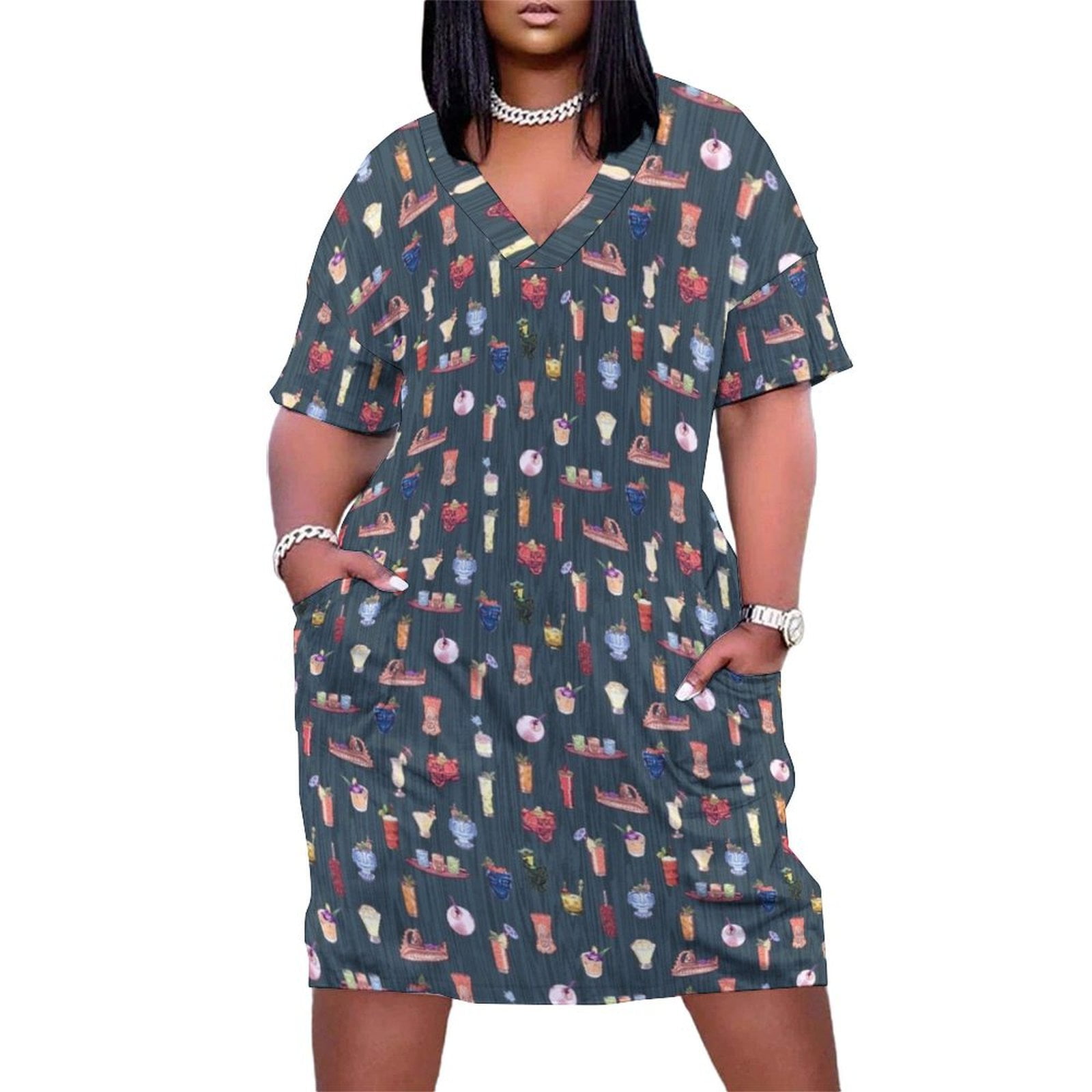 JollieLovin Vestido Suelto Casual Con Bolsillos Para Mujer, Flor24