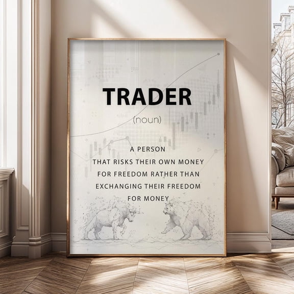 Trader Trading Motivational Stock Market Bull Bear Forex Trader Poster