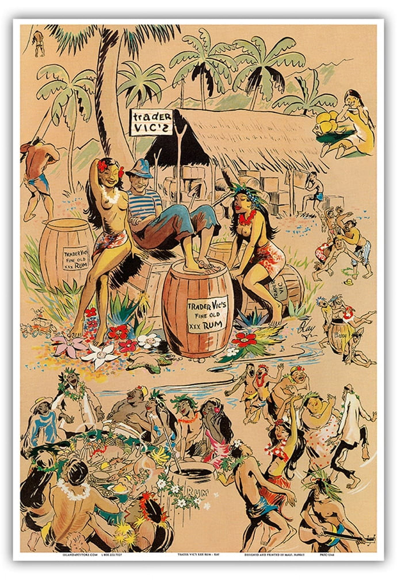 Trader Vics Tiki Bar Menu Cover - Vintage Advertising Poster by