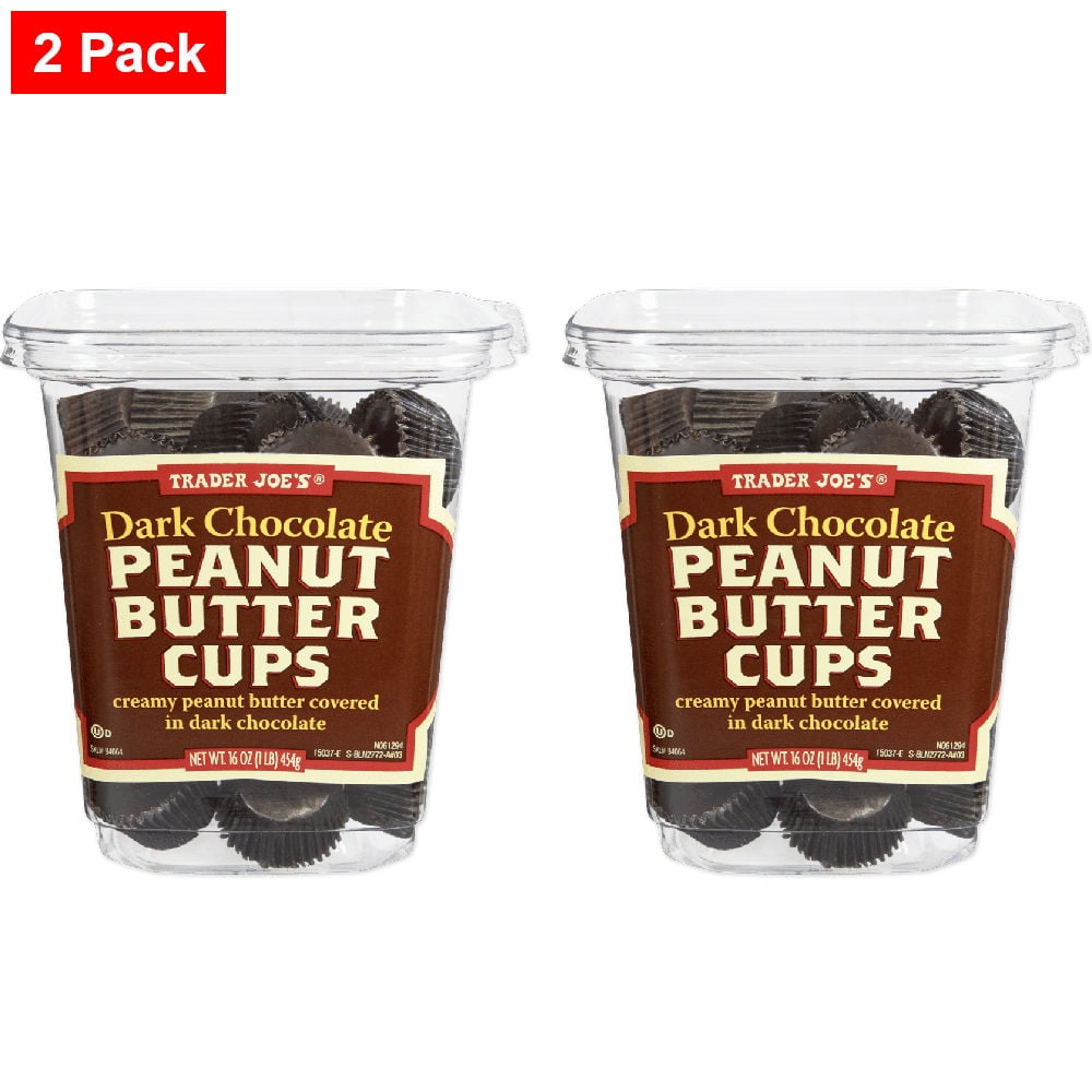 Trader joe's Dark Chocolate Peanut Butter Cups 16 Oz - 2 pack