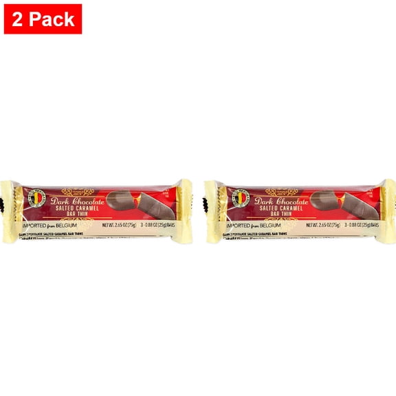Trader joe's Dark Chocolate Salted Caramel Bar Thin 2.65 Oz - 2 pack
