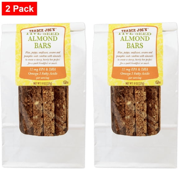 Trader joe's Five Seed Almond Bars 8 Oz - 2 pack