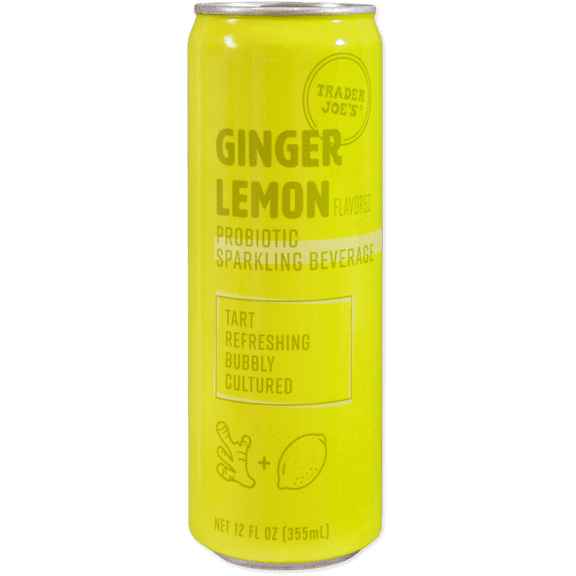 Trader joe's Ginger Lemon Probiotic Sparkling Beverage 12 Fl Oz - 1 Pack